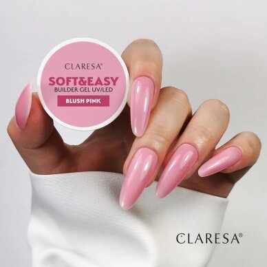 CLARESA BUILDER GEL Soft&Easy statybinis gelis Soft&Easy BLUSH PINK, 90 g. 4 CLARESA BUILDER GEL Soft&Easy statybinis gelis Soft&Easy BLUSH PINK, 90 g. 4
