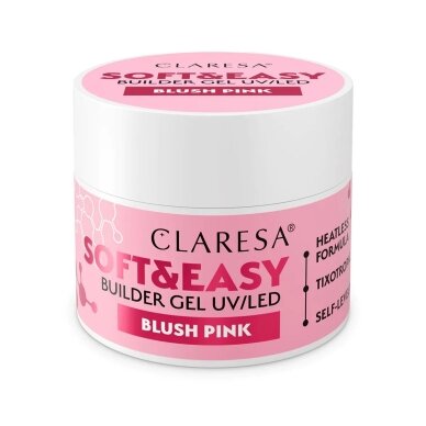 CLARESA BUILDER GEL Soft&Easy statybinis gelis Soft&Easy BLUSH PINK, 90 g. CLARESA BUILDER GEL Soft&Easy statybinis gelis Soft&Easy BLUSH PINK, 90 g.