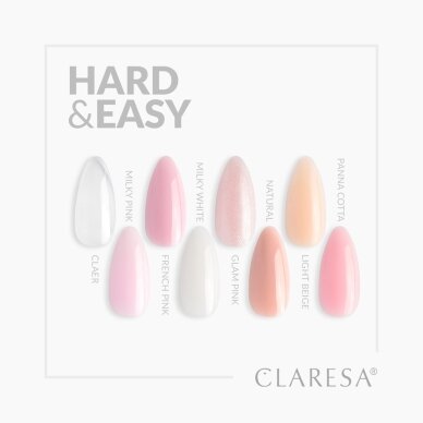 CLARESA BUILDER Hard&Easy statybinis gelis MILKY WHITE, 12 g 4 CLARESA BUILDER Hard&Easy statybinis gelis MILKY WHITE, 12 g 4