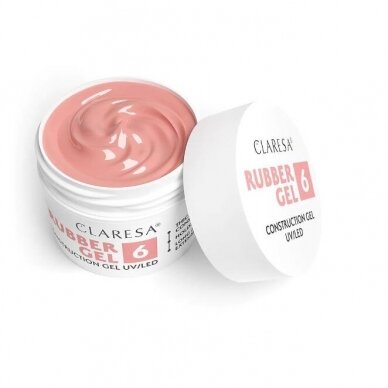 CLARESA gelinio lakavimo bazė RUBBER GEL 6, 12 g CLARESA gelinio lakavimo bazė RUBBER GEL 6, 12 g
