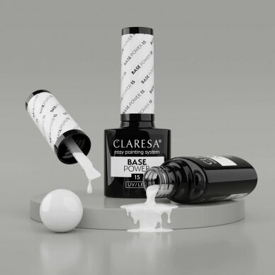 CLARESA hibridinė gelinio lakavimo bazė POWER BASE 15, 5 g. 4 CLARESA hibridinė gelinio lakavimo bazė POWER BASE 15, 5 g. 4