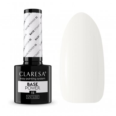 CLARESA hibridinė gelinio lakavimo bazė POWER BASE 15, 5 g. CLARESA hibridinė gelinio lakavimo bazė POWER BASE 15, 5 g.