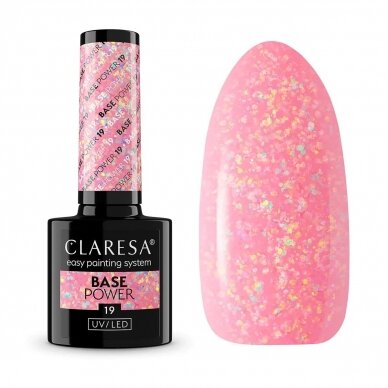 CLARESA hibridinė gelinio lakavimo bazė POWER BASE 19, 5 g. 1 CLARESA hibridinė gelinio lakavimo bazė POWER BASE 19, 5 g. 1