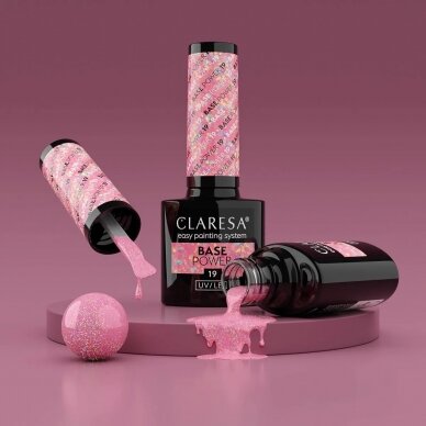 CLARESA hibridinė gelinio lakavimo bazė POWER BASE 19, 5 g. 2 CLARESA hibridinė gelinio lakavimo bazė POWER BASE 19, 5 g. 2