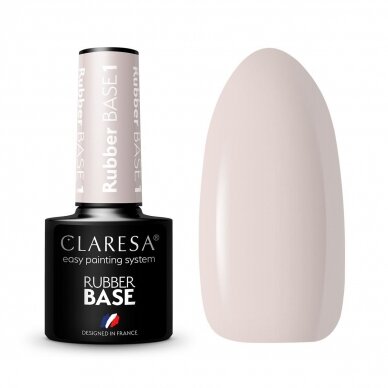 CLARESA hibridinė kaučiukinė gelinio lakavimo bazė RUBBER BASE 1, 5g. CLARESA hibridinė kaučiukinė gelinio lakavimo bazė RUBBER BASE 1, 5g.