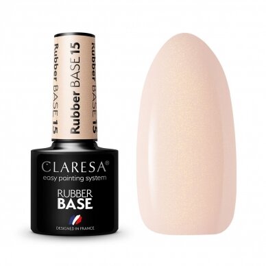 CLARESA hibridinė kaučiukinė gelinio lakavimo bazė RUBBER BASE 15, 5g. CLARESA hibridinė kaučiukinė gelinio lakavimo bazė RUBBER BASE 15, 5g.