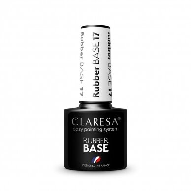 CLARESA hibridinė kaučiukinė gelinio lakavimo bazė RUBBER BASE 17, 5g. 2 CLARESA hibridinė kaučiukinė gelinio lakavimo bazė RUBBER BASE 17, 5g. 2