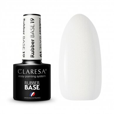 CLARESA hibridinė kaučiukinė gelinio lakavimo bazė RUBBER BASE 19, 5g. CLARESA hibridinė kaučiukinė gelinio lakavimo bazė RUBBER BASE 19, 5g.
