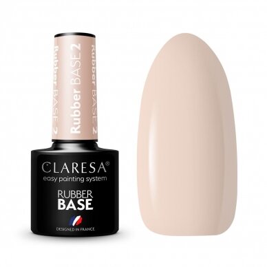 CLARESA hibridinė kaučiukinė gelinio lakavimo bazė RUBBER BASE 2, 5g. CLARESA hibridinė kaučiukinė gelinio lakavimo bazė RUBBER BASE 2, 5g.
