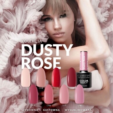 CLARESA ilgalaikis hibridinis nagų lakas DUSTY ROSE 1, 5 g. 2 CLARESA ilgalaikis hibridinis nagų lakas DUSTY ROSE 1, 5 g. 2