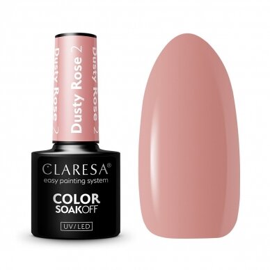 CLARESA ilgalaikis hibridinis nagų lakas DUSTY ROSE 2, 5g. CLARESA ilgalaikis hibridinis nagų lakas DUSTY ROSE 2, 5g.