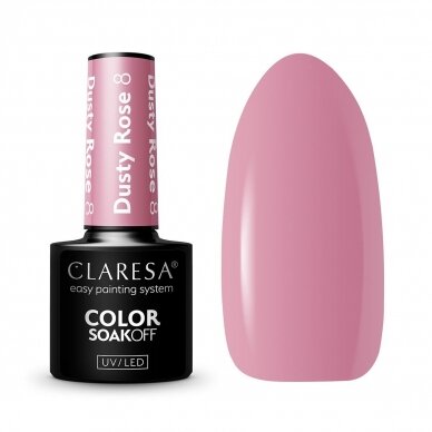 CLARESA ilgalaikis hibridinis nagų lakas DUSTY ROSE 8, 5g. CLARESA ilgalaikis hibridinis nagų lakas DUSTY ROSE 8, 5g.