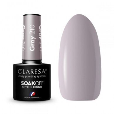 CLARESA ilgalaikis hibridinis nagų lakas GRAY 210, 5g.
