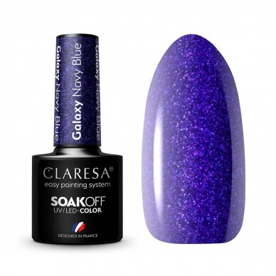 CLARESA ilgalaikis hibridinis nagų lakas Galaxy Navy Blue, 5g.