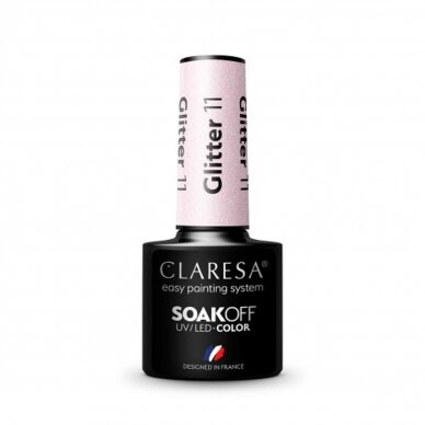 CLARESA ilgalaikis hibridinis nagų lakas GLITTER 11, 5g.