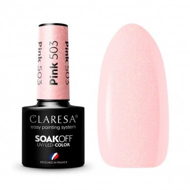 CLARESA ilgalaikis hibridinis nagų lakas PINK 503, 5g.