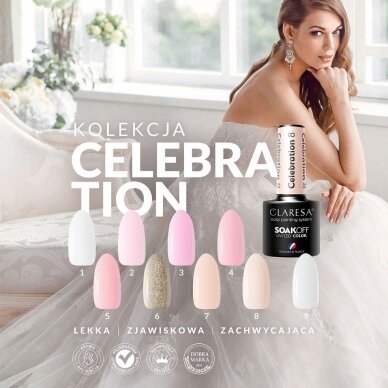 CLARESA ilgalaikis hibridinis nagų lakas CELEBRATION 7, 5g. 2