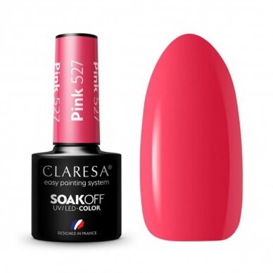 CLARESA ilgalaikis hibridinis nagų lakas PINK 527, 5g.