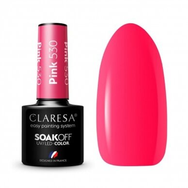 CLARESA ilgalaikis hibridinis nagų lakas PINK 530, 5g.