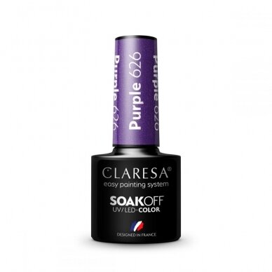 CLARESA ilgalaikis hibridinis nagų lakas PURPLE 626, 5g. 1 CLARESA ilgalaikis hibridinis nagų lakas PURPLE 626, 5g. 1