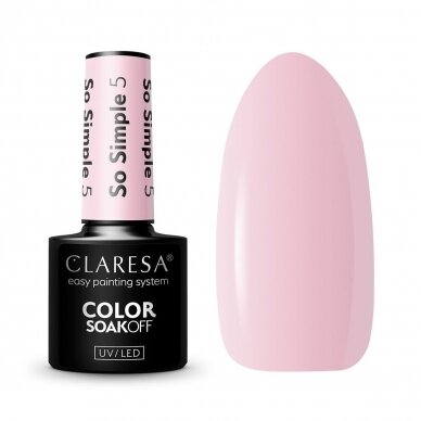 CLARESA ilgalaikis hibridinis nagų lakas PINK SO SIMPLE 5, 5g. CLARESA ilgalaikis hibridinis nagų lakas PINK SO SIMPLE 5, 5g.