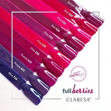 CLARESA ilgalaikis hibridinis nagų lakas RED 420, 5g. 1