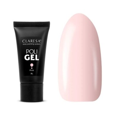 CLARESA POLI GEL nagų priauginimo poligelis persikų spalvos PINK, 30 g. CLARESA POLI GEL nagų priauginimo poligelis persikų spalvos PINK, 30 g.