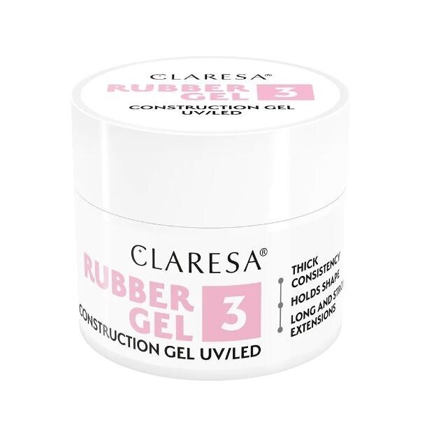 CLARESA gelinio lakavimo bazė RUBBER GEL 3, 12 g 2