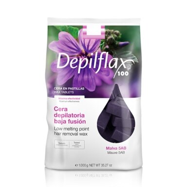 DEPILFLAX 100 elastinis, žemos lydymosi temperatūros plaukų šalinimo vaškas MALVA5AB, 1000 g. DEPILFLAX 100 elastinis, žemos lydymosi temperatūros plaukų šalinimo vaškas MALVA5AB, 1000 g.