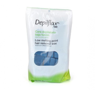 DEPILFLAX kietasis azuleno vaškas profesionalioms depiliacijos procedūroms, 1 kg. DEPILFLAX kietasis azuleno vaškas profesionalioms depiliacijos procedūroms, 1 kg.