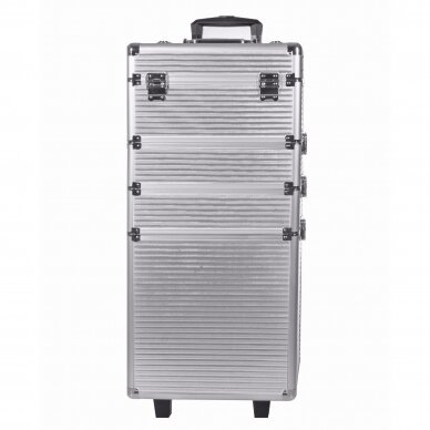Didelis 4 dalių lagaminas kosmetikai XXXL 4in1 SILVER 3 Didelis 4 dalių lagaminas kosmetikai XXXL 4in1 SILVER 3