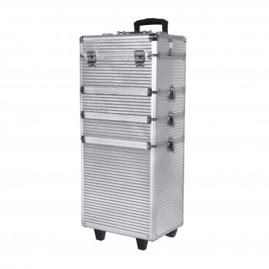 Didelis 4 dalių lagaminas kosmetikai XXXL 4in1 SILVER 6 Didelis 4 dalių lagaminas kosmetikai XXXL 4in1 SILVER 6