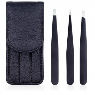 DUcare pincetų rinkinys su dėkliuku BLACK3 DUcare pincetų rinkinys su dėkliuku BLACK3