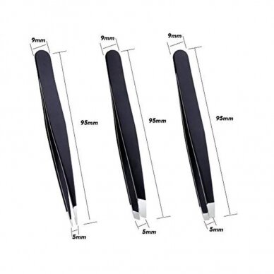 DUcare pincetų rinkinys su dėkliuku BLACK3 3 DUcare pincetų rinkinys su dėkliuku BLACK3 3