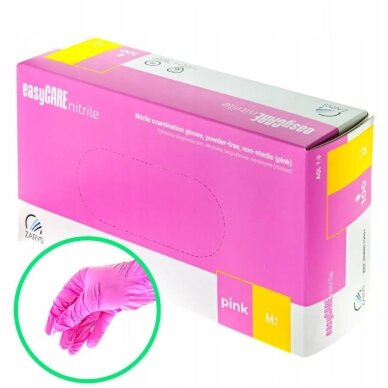 EASYCARE vienkartinės nitrilinės pirštinės PINK 2