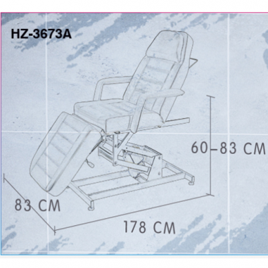 Profesionali elektrinė pedikiūro lova/ kėdė AZZURRO 673AS, pilkos spalvos (1 variklio) 7 Profesionali elektrinė pedikiūro lova/ kėdė AZZURRO 673AS, pilkos spalvos (1 variklio) 7