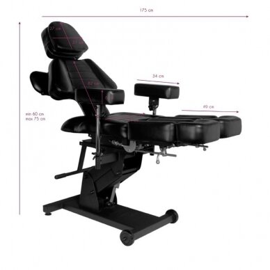 Profesionali elektrinė tatuiruočių salono kėdė/lova PRO INK 606 17 Profesionali elektrinė tatuiruočių salono kėdė/lova PRO INK 606 17