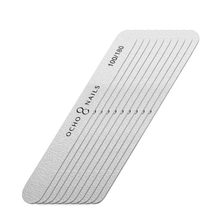 OCHO NAILS profesionali nagų dildė manikiūrui SLIM 100/180 gritų, 10 vnt. 2