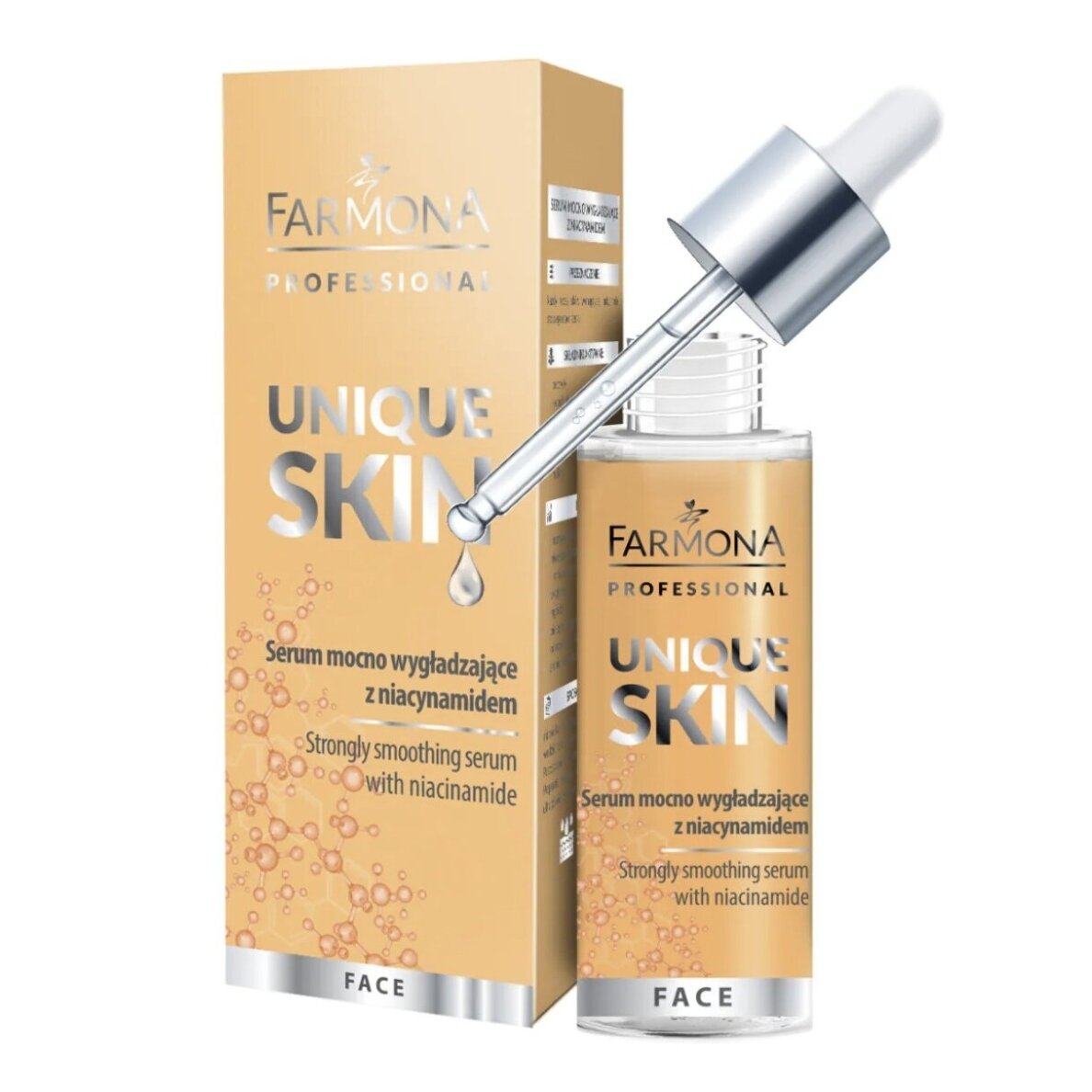 FARMONA UNIQUE SKIN intensyviai veido odą glotninantis serumas su niacinamidu, 30 ml