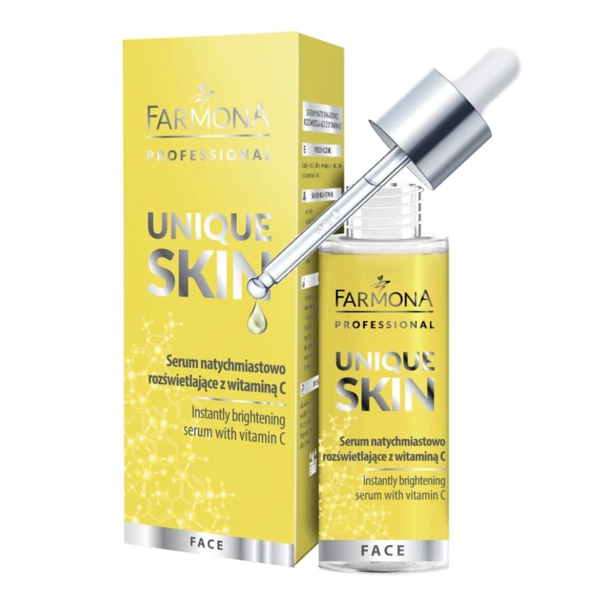 FARMONA UNIQUE SKIN serumas su vitaminu C akimirksniu suteikiantis veido odai švytėjimo, 30 ml FARMONA UNIQUE SKIN serumas su vitaminu C akimirksniu suteikiantis veido odai švytėjimo, 30 ml