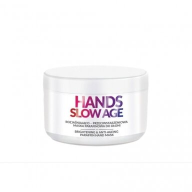 FARMONA HANDS SLOW AGE stabdanti senėjimą ir skaistinanti odą parafino kaukė rankoms, 300 ml. FARMONA HANDS SLOW AGE stabdanti senėjimą ir skaistinanti odą parafino kaukė rankoms, 300 ml.