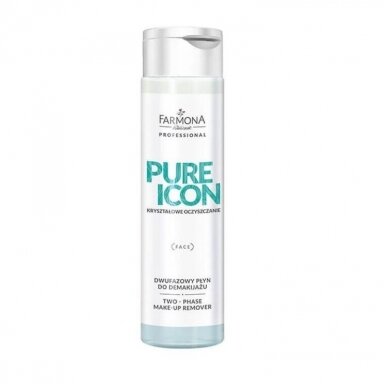 FARMONA PURE ICON dvifazis akių ir lūpų makiažo valiklis, 250 ml. FARMONA PURE ICON dvifazis akių ir lūpų makiažo valiklis, 250 ml.