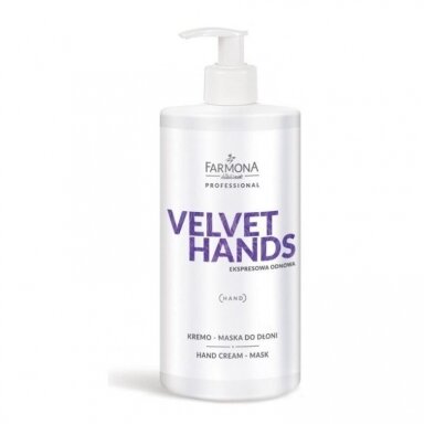 FARMONA VELVET HANDS kreminė kaukė rankų odai su keramidais, 500 ml FARMONA VELVET HANDS kreminė kaukė rankų odai su keramidais, 500 ml