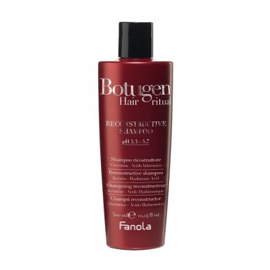 FANOLA BOTUGEN BOTOLIFE pH- 5,3-5,7 rekonstrukcinis šampūnas plaukams su Hialurono rugštimis, 300 ml. FANOLA BOTUGEN BOTOLIFE pH- 5,3-5,7 rekonstrukcinis šampūnas plaukams su Hialurono rugštimis, 300 ml.