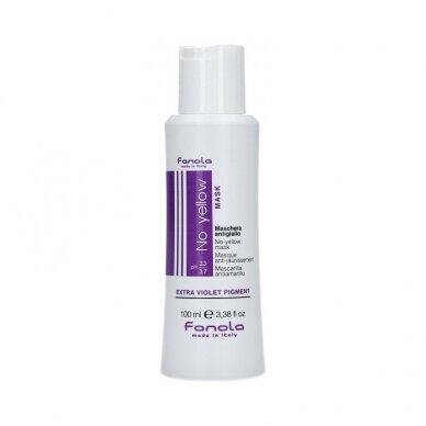 FANOLA NO YELLOW spalvos neutralizavimo kaukė šviesiems plaukams, 100 ml. FANOLA NO YELLOW spalvos neutralizavimo kaukė šviesiems plaukams, 100 ml.