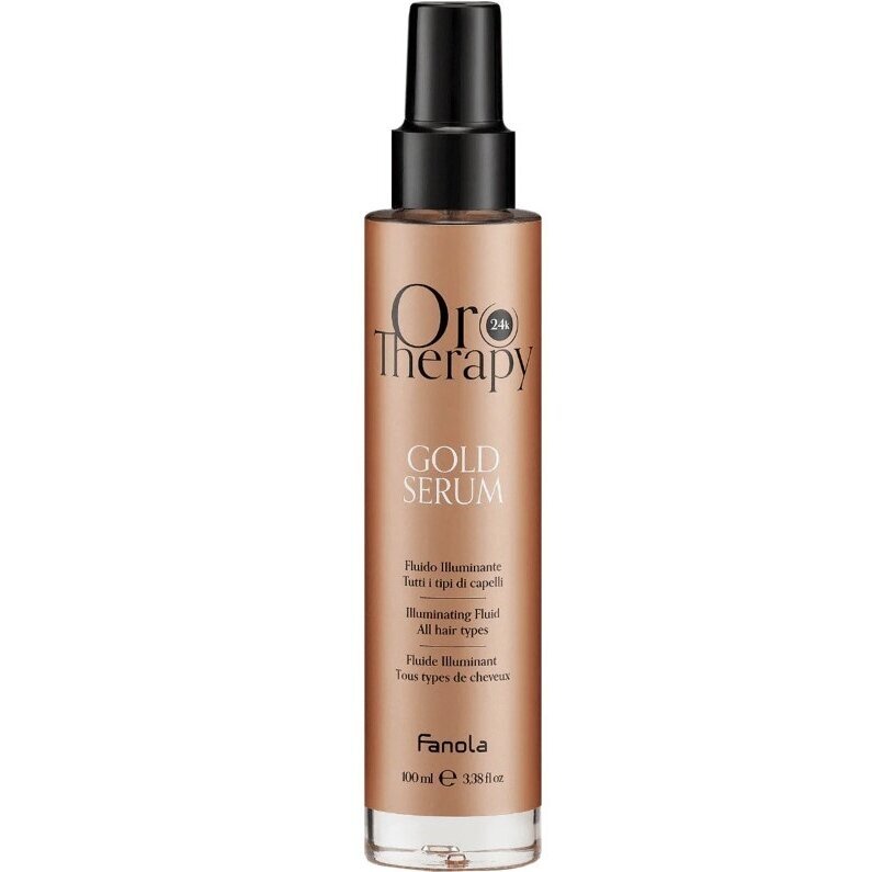FANOLA ORO THERAPY plaukus drėkinantis bei spindesį suteikiantis fliuidas su rožių ekstraktu GOLD SERUM, 100 ml FANOLA ORO THERAPY plaukus drėkinantis bei spindesį suteikiantis fliuidas su rožių ekstraktu GOLD SERUM, 100 ml