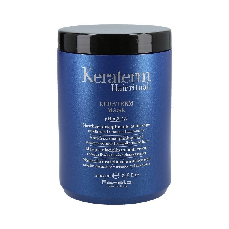 FANOLA KERATERM Kaukė su keratinu besipučiantiems plaukams, 1000 ml. FANOLA KERATERM Kaukė su keratinu besipučiantiems plaukams, 1000 ml.