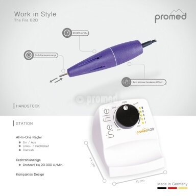 Profesionali freza Promed 620 deluxe+priedai Profesionali freza Promed 620 deluxe+priedai