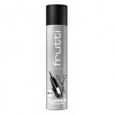 FRUTTI CLIPPER PROTECTION kirpimo mašinėlių ašmenų apsauginis bei vėsinantis purškalas 4IN1, 400 ml FRUTTI CLIPPER PROTECTION kirpimo mašinėlių ašmenų apsauginis bei vėsinantis purškalas 4IN1, 400 ml