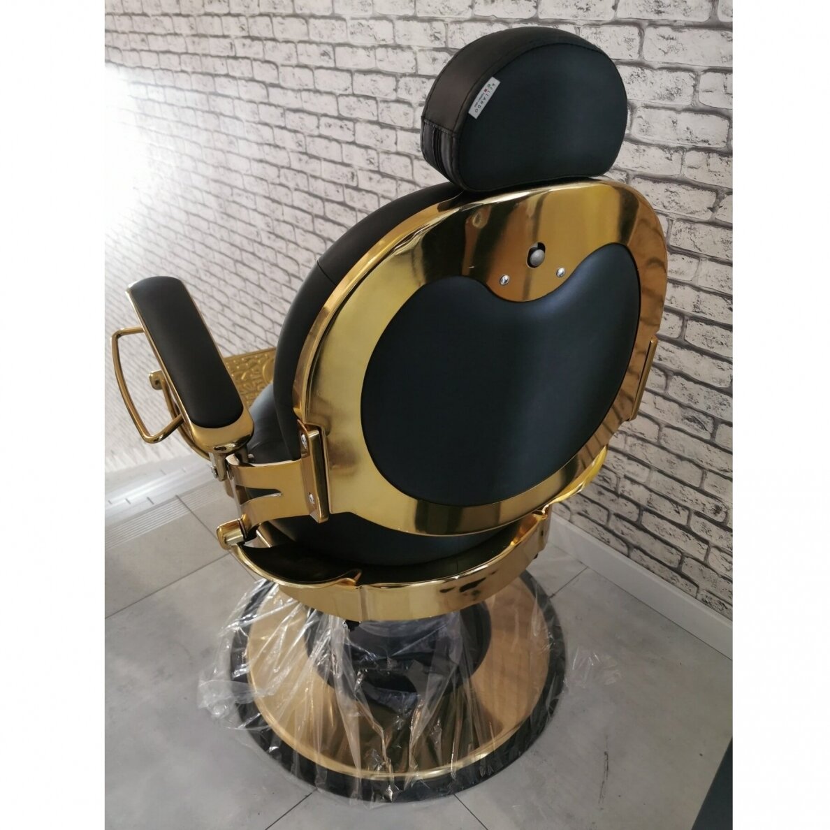 Profesionali barberio kėdė kirpykloms ir grožio salonams GABBIANO GIULIO GOLD, juodos spalvos 13